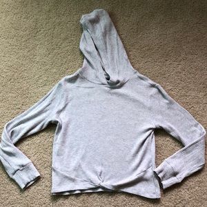 Old Navy EUC ribbed hooded shirt with twisted front